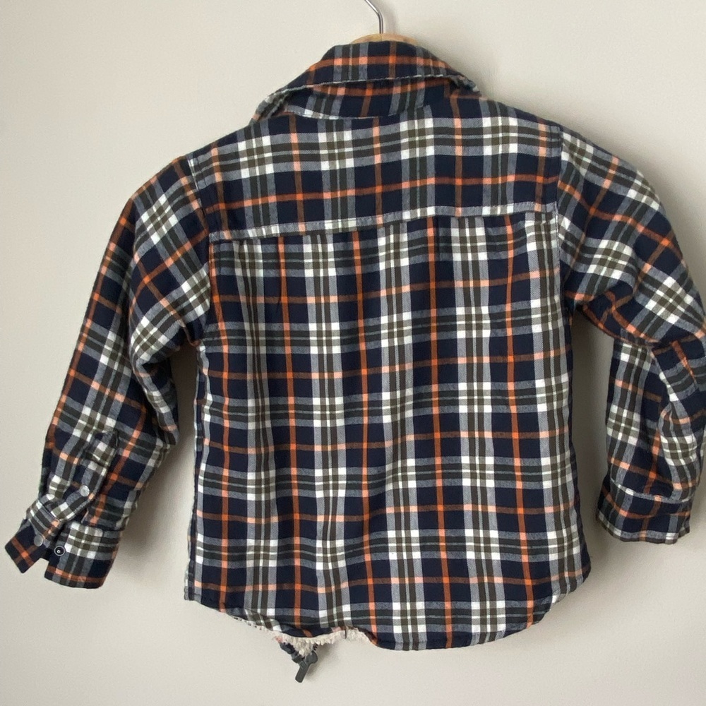 Tahari Boys Zip Up Plaid Fleece Shirt Jacket Size 6 - Picture 7 of 7